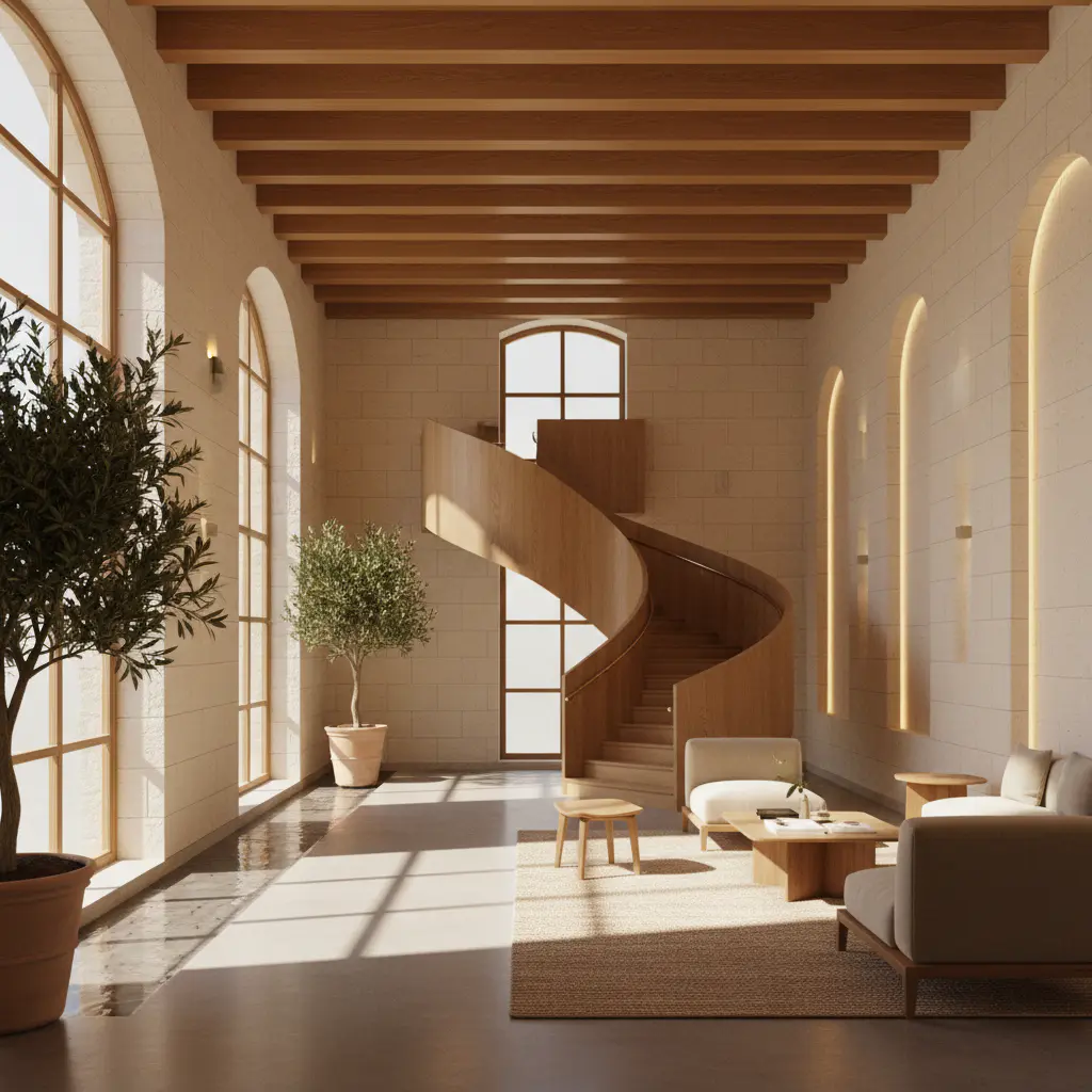 Warm architectural accents